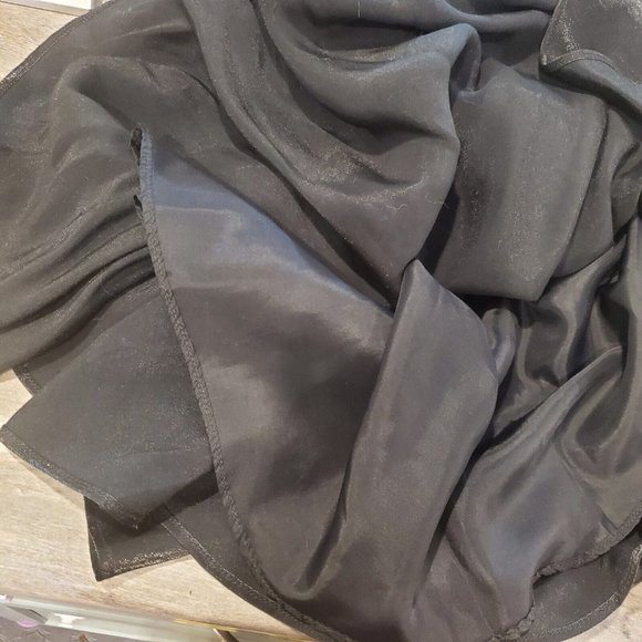 Vintage 90s Cache‎ Silver Black Metallic Long Formal Skirt Sz 2 - Picture 7 of 9